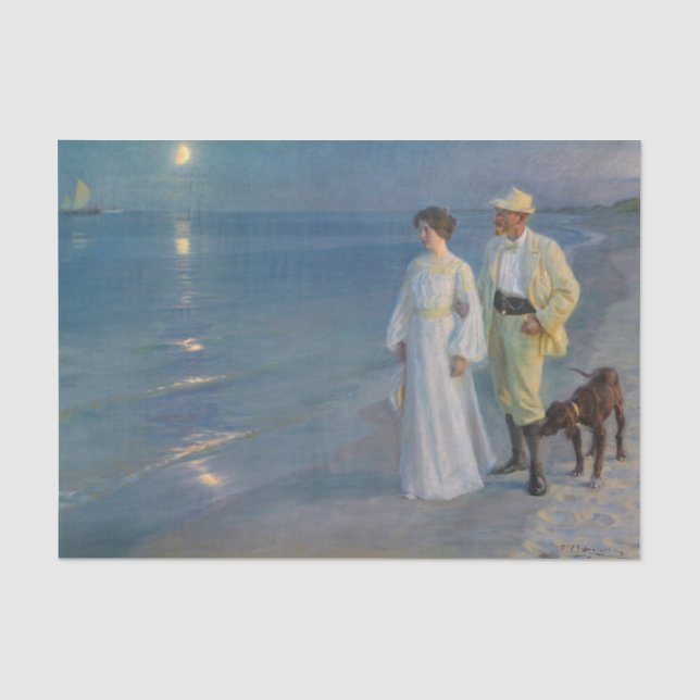 Kroyer - Der Künstler und seine Ehefrau am Strand Seidenpapier (Vorderseite)