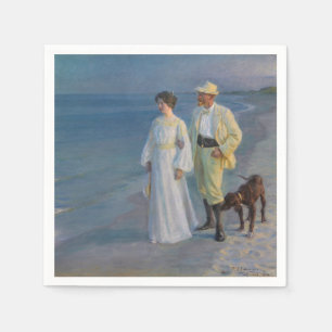 Kroyer - Der Künstler und seine Frau am Strand Serviette