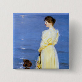 Kroyer - Die Ehefrau und der Hund des Künstlers an Button
