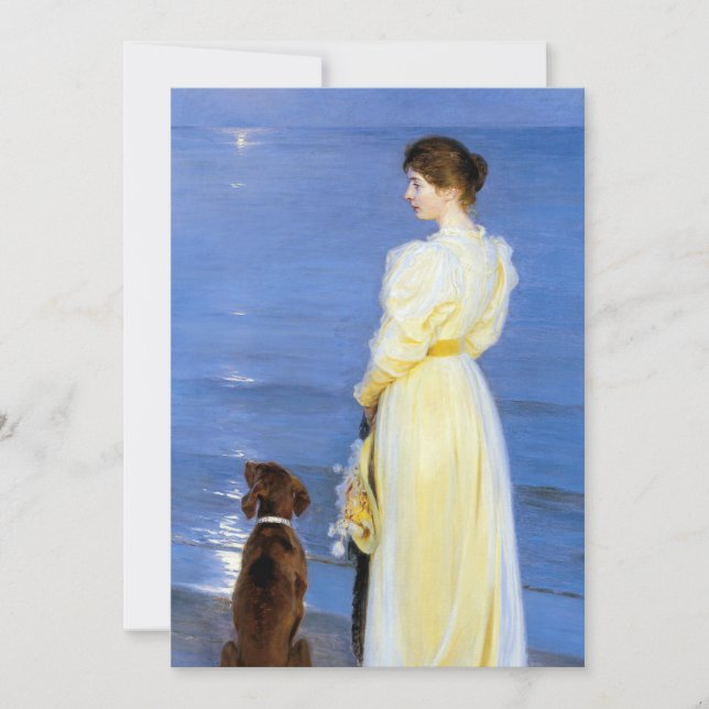Kroyer - Die Ehefrau und der Hund des Künstlers an Einladung (Vorderseite)
