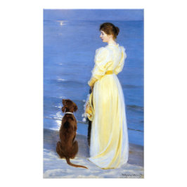 Kroyer - Die Ehefrau und der Hund des Künstlers an Fotodruck