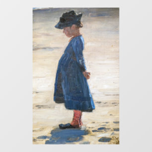 Kroyer - Kleines Mädchen am Strand von Skagen Fensteraufkleber