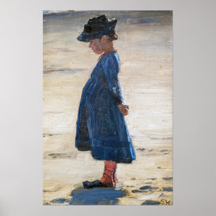 Kroyer - Kleines Mädchen am Strand von Skagen Poster