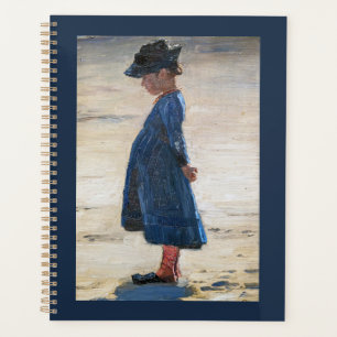 Kroyer - Little Girl stehend am Skagen Beach Planer