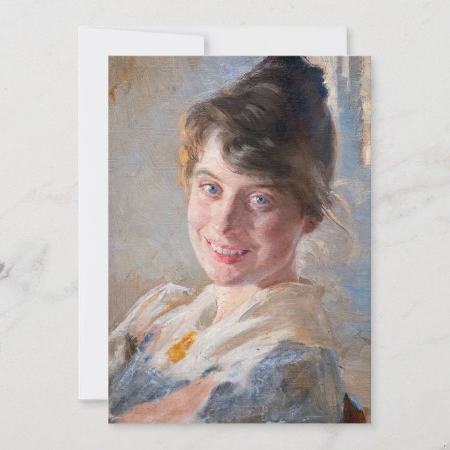 Kroyer - Portrait der Ehefrau Marie der Künstlerin Dankeskarte (Vorderseite)