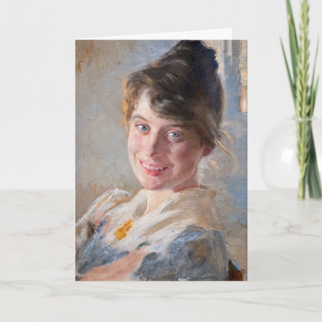 Kroyer - Portrait der Ehefrau Marie der Künstlerin Karte (Vorderseite)