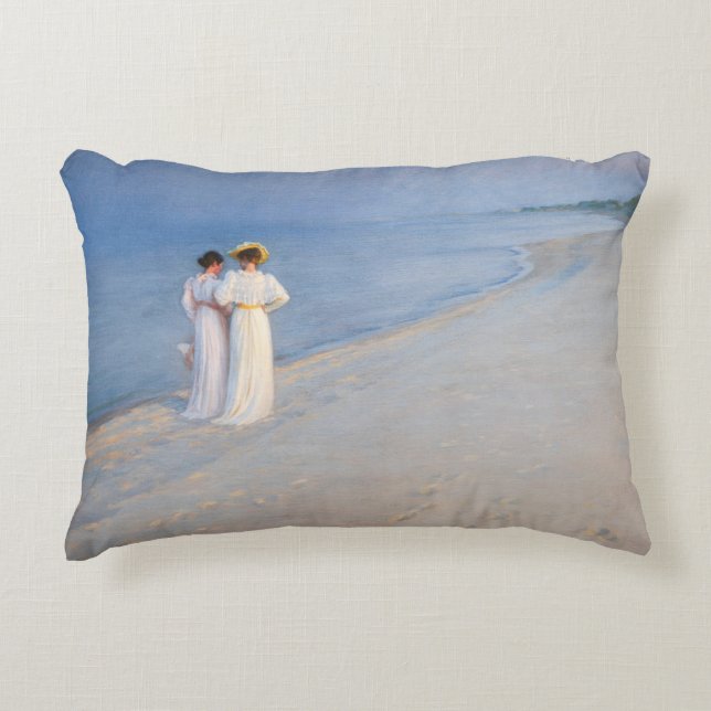 Kroyer - Sommer-Abend am Skagen Beach Dekokissen (Vorderseite)