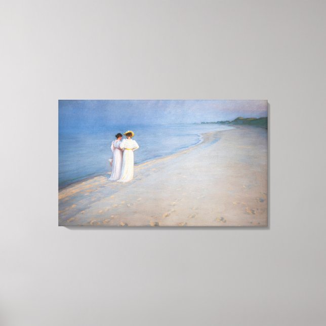 Kroyer - Sommer-Abend am Skagen Beach Leinwanddruck (Vorderseite)