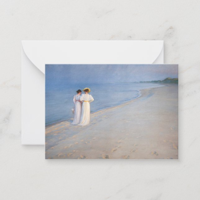 Kroyer - Sommer-Abend am Skagen Beach Mitteilungskarte (Vorderseite)