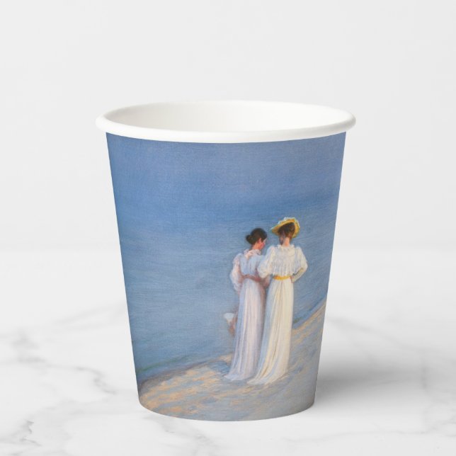 Kroyer - Sommer-Abend am Skagen Beach Pappbecher (Vorderseite)