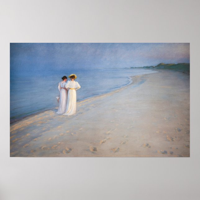Kroyer - Sommer-Abend am Skagen Beach Poster (Vorne)