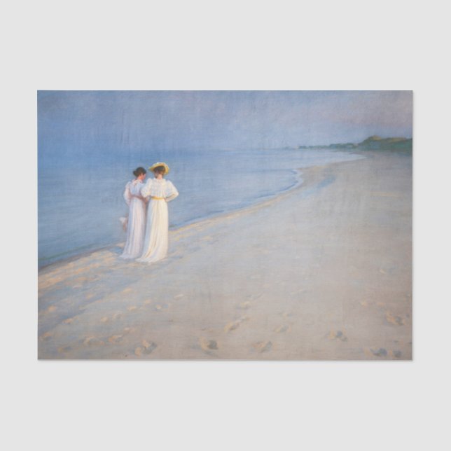 Kroyer - Sommer-Abend am Skagen Beach Seidenpapier (Vorderseite)