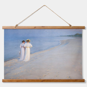 Kroyer - Sommerabend am Strand von Skagen Wandteppich Mit Holzrahmen