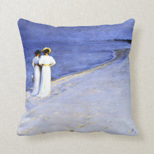 Kroyer - Sommernacht am South Beach in Skagen Kissen