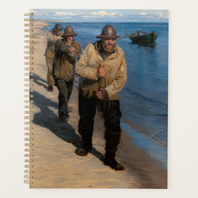 Kroyer - Trois pêcheurs tirant un bateau (Devant)