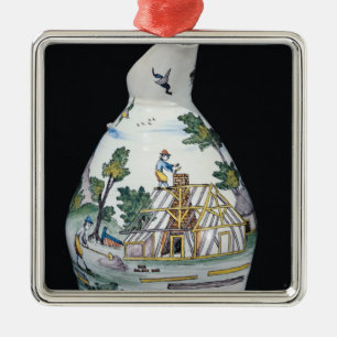 Krug, der den Bau von a darstellt Silbernes Ornament