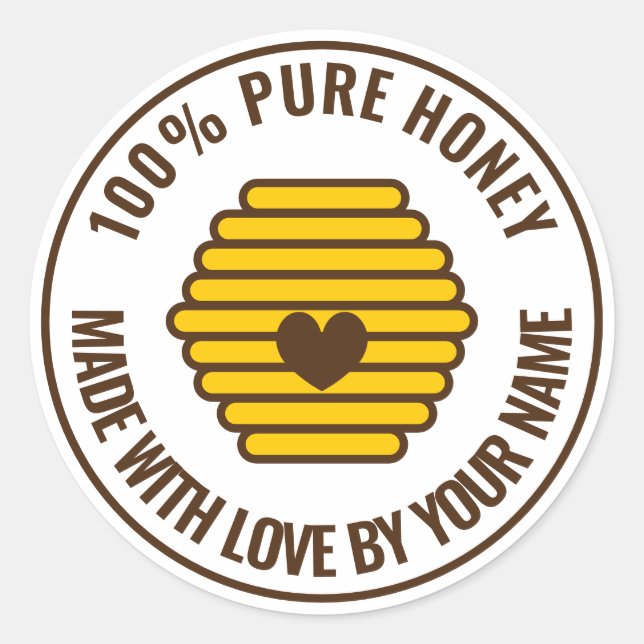Krug mit dem Logo für Bienenherz Runder Aufkleber (Vorderseite)