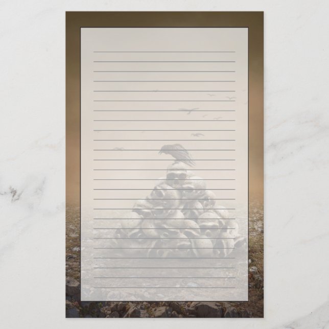 Kruge, die auf einem Stück Skulptur sitzt Briefpapier (Vorderseite)