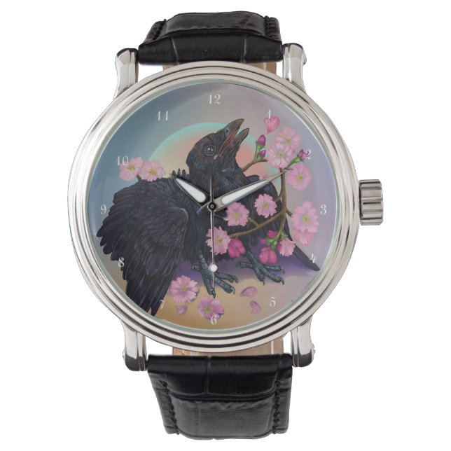 Kruge mit Apfelblüten Armbanduhr (Vorderseite)