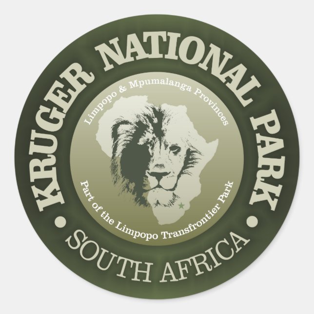 Kruger Nationalpark Runder Aufkleber (Vorderseite)
