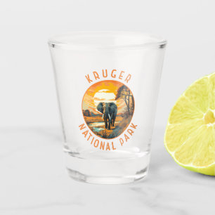Kruger Nationalpark Südafrika Elephant Retro Schnapsglas
