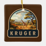 Kruger Nationalpark Südafrika Giraffe Vintag Keramikornament<br><div class="desc">Krüger Vektorgrafik Design. Der Krüger Nationalpark im Nordosten Südafrikas ist eines der größten Spielreservate Afrikas. Seine hohe Dichte an Wildtieren umfasst die Big 5: Löwen,  Leoparden,  Nashörner,  Elefanten und Büffel.</div>
