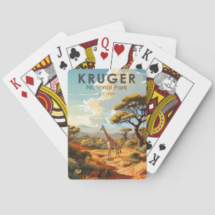 Kruger Nationalpark Südafrika Giraffe Vintag Spielkarten