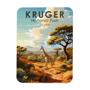 Kruger-Nationalpark Südafrika Giraffe Vintage Magnet