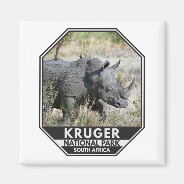 Kruger Nationalpark Südafrika Rhino Magnet (Vorne)