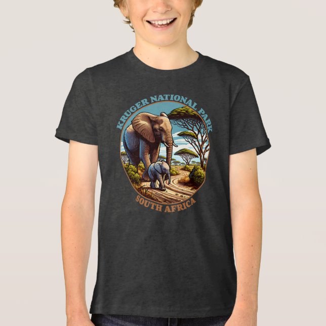 Kruger Nationalpark Südafrika Tri-Blend Shirt (Vorderseite)