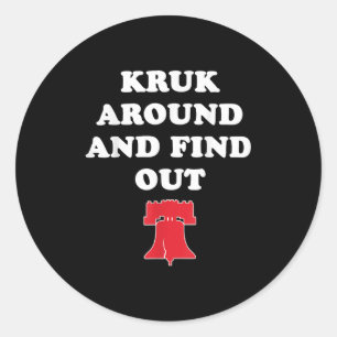 Kruk um und finde heraus runder aufkleber