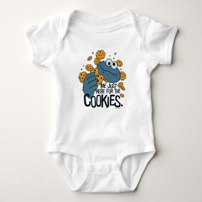 Krümelmonster Just Here for the Cookies Baby Strampler (Vorderseite)