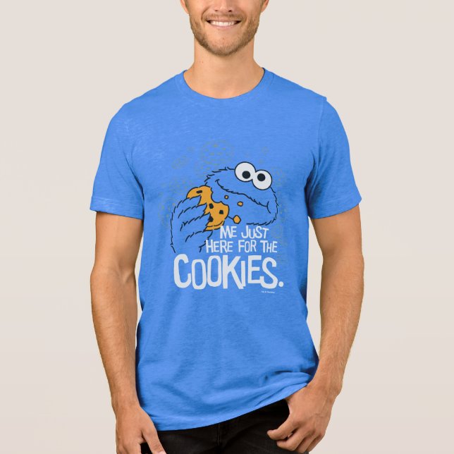 Krümelmonster Just Here for the Cookies Tri-Blend Shirt (Vorderseite)