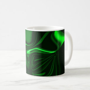 Krümmungen oder Wellen grün metallisch, tief dunke Kaffeetasse