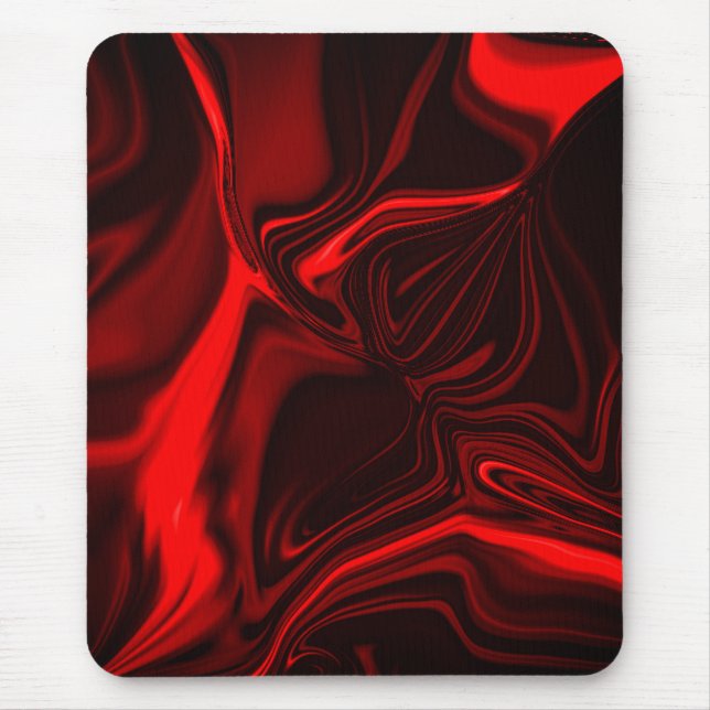 Krümmungen oder Wellen rot, über dunklem Fond Mousepad (Vorne)