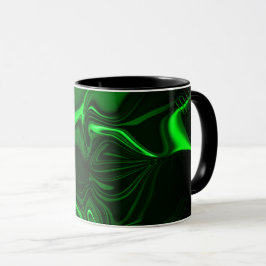 Krümmungen und Falten grün nickeliert auf dunklem  Tasse