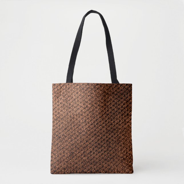 Krumpierte dunkelbraune Stoffstruktur, gewinkelt  Tasche (Vorderseite)