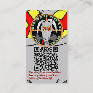 Krunzy.com und Todesziegen-Geschäfts-Karten mit QR Visitenkarte