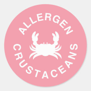 Krustentiere Allergenwarnung Runder Aufkleber