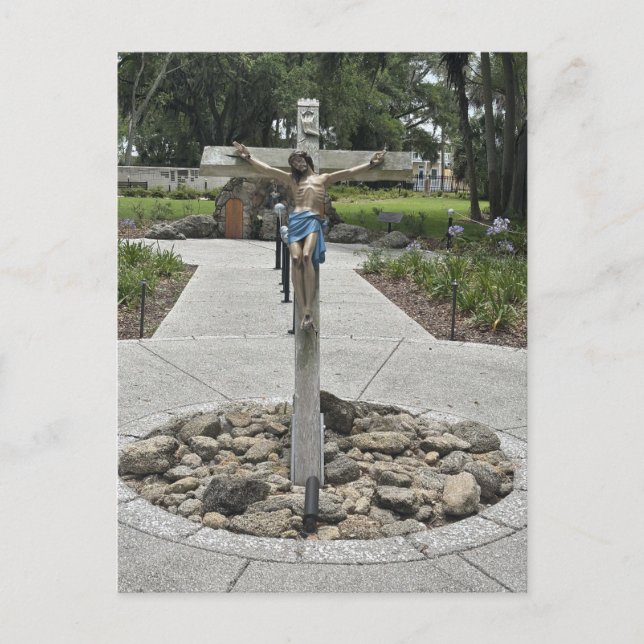 Kruzifix-Gedenkstätte St. Augustine Florida Postkarte (Vorderseite)