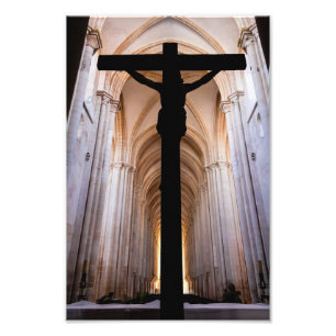 Kruzifix mit Jesus Christus. Gothic Alcobaca Abbey Fotodruck