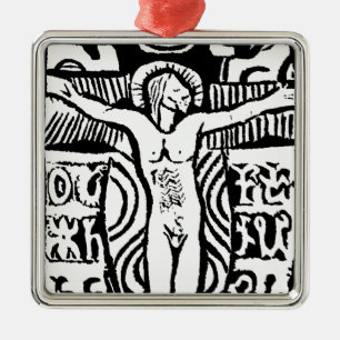 Kruzifix-Schmuck Silbernes Ornament