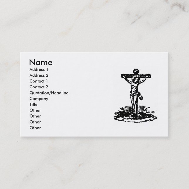 Kruzifix-Visitenkarte Visitenkarte (Vorderseite)