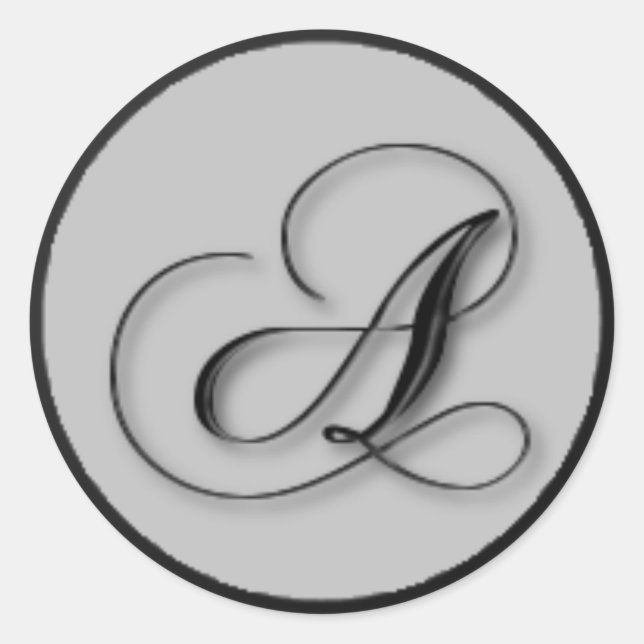 KRW - A - Mit Monogramm Siegel Runder Aufkleber (Vorderseite)