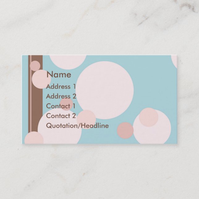 KRW-Aqua-Rosa und Visitenkarte (Vorderseite)