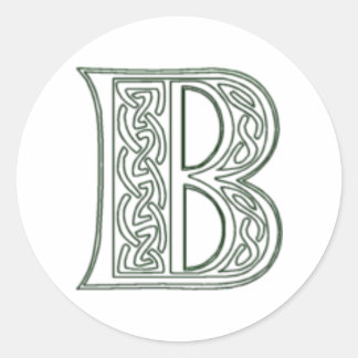 KRW - B - Celtic Monogram Siegel Runder Aufkleber