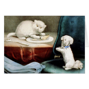KRW carte vintage de Fido et de Kitty