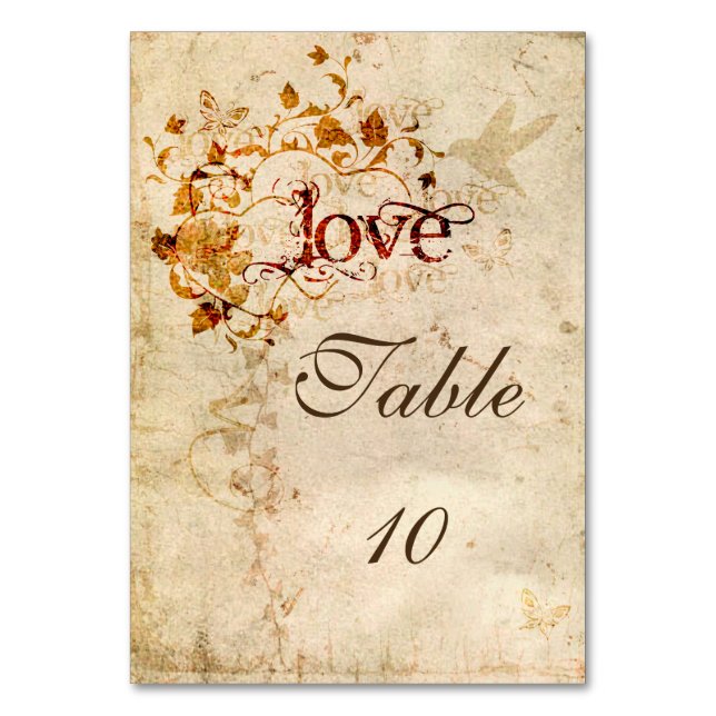 KRW Corinthians Liebe ist: Custom Wedding Table Ca Tischnummer (Vorderseite)