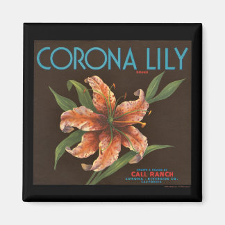 KRW Corona Lily Vintag Orange Crate Label Magnet
