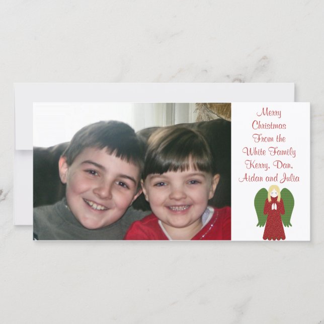 KRW Country Christmas Angel Carte photo personnali (Devant)